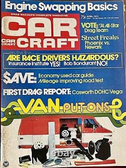 Lot de 37 numéros du magazine Vintage Car Craft Drag Racing des années 1970 Belle