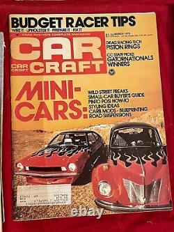 Lot de 37 numéros du magazine Vintage Car Craft Drag Racing des années 1970 Belle