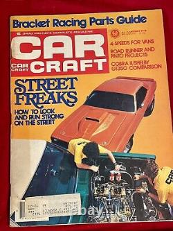 Lot de 37 numéros du magazine Vintage Car Craft Drag Racing des années 1970 Belle