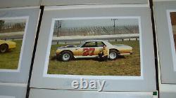 Lot de photos signées de course de voitures anciennes 1970 NASCAR Michigan AUTOGRAPHED.