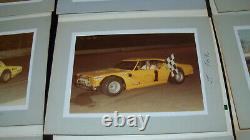 Lot de photos signées de courses de stock-car vintage de 1970 NASCAR Michigan AUTOGRAPHIÉES