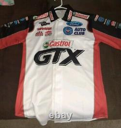 Nhra Force Racing Traxxas Castrol Gtx Nhra Funny Car Sm Crew Worn Shirt Jersey	<br/><br/>Translation: Maillot de l'équipe Sm porté par l'équipage du Nhra Force Racing Traxxas Castrol GTX Nhra Funny Car