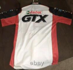 Nhra Force Racing Traxxas Castrol Gtx Nhra Funny Car Sm Crew Worn Shirt Jersey

	<br/> 		  
 <br/> 
Translation: Maillot de l'équipe Sm porté par l'équipage du Nhra Force Racing Traxxas Castrol GTX Nhra Funny Car