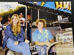 Photo signée rare de Jungle Pam et son partenaire en course de dragsters est incroyable