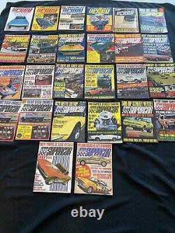 REVUE DE COURSE DE DRAGSTERS LOT de 575 1965-75 (Liste complète dans la description)