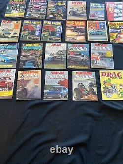 REVUE DE COURSE DE DRAGSTERS LOT de 575 1965-75 (Liste complète dans la description)