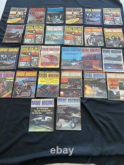 REVUE DE COURSE DE DRAGSTERS LOT de 575 1965-75 (Liste complète dans la description)