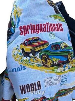 Rare Hard To Find 70's NHRA Drag Racing GATORNATIONALS Sac de couchage Voiture colorée