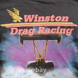 T-shirt NHRA Winston avec impression intégrale de course de dragsters, couture unique, vintage 1994.