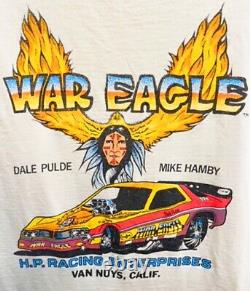 T-shirt Vintage Dale Pulde's War Eagle Omni Funny Car de collection originale de la NHRA