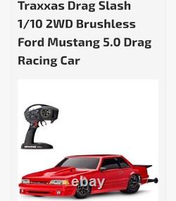 Traxxas Drag Slash 1/10 2WD Ford Mustang 5.0 Brushless Voiture de Course de Drag Racing
