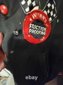 Veste bomber de course dragster VTG Wynn's Friction Proofing pour voiture de piste tout-terrain
