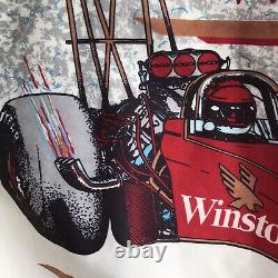 Veste coupe-vent vintage de course automobile Winston Drag Racing taille moyenne à grande