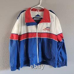 Veste vintage NHRA Winston Drag Racing Sport Service rouge, blanc et bleu pour homme taille XXL