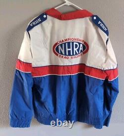 Veste vintage NHRA Winston Drag Racing Sport Service rouge, blanc et bleu pour homme taille XXL