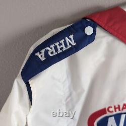 Veste vintage NHRA Winston Drag Racing Sport Service rouge, blanc et bleu pour homme taille XXL