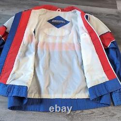 Veste vintage NHRA Winston Drag Racing Sport Service rouge, blanc et bleu pour homme taille XXL