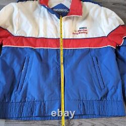 Veste vintage NHRA Winston Drag Racing Sport Service rouge, blanc et bleu pour homme taille XXL