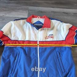 Veste vintage NHRA Winston Drag Racing Sport Service rouge, blanc et bleu pour homme taille XXL