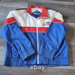 Veste vintage NHRA Winston Drag Racing Sport Service rouge, blanc et bleu pour homme taille XXL