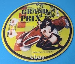 Vieux Grand Prix Sport Voiture Porcelaine Gaz Hot Rod Service Shop Drag Race Signe