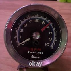 Vintage 1960s Dixco 3-3/8 10,000 RPM Tachometer avec Montage sur Colonne C82