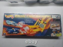 Vintage 1993 Hot Wheels Mongoose & Snake Drag Race Set 11644 Boîte Scellée D'usine