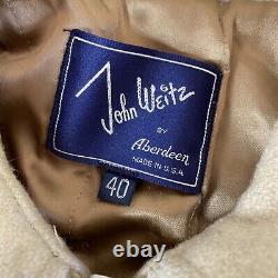 Vintage 50s 60s 70s John Weitz Par Aberdeen Veste En Coat Taille Homme 40 Crème