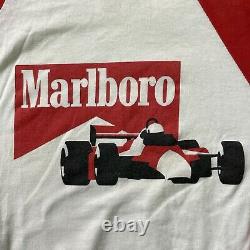 Vintage 80s Marlboro Racing T-shirt F1 Drag Drôle Voiture Raglan Taille Moyenne Rare