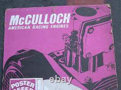Vintage Mcculloch American Racing Engines Affiche D'affichage De Magasin Hot Rod Drag Car