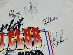 Vintage Nhra Mbna World Record Club Racing Chemise Signée Autographiée Drag Car XL