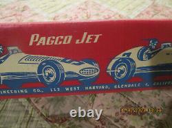 Voitures de course à remontage Vintage PAGCO JET #2504 Jeu de piste de dragsters avec boîte d'origine rare
